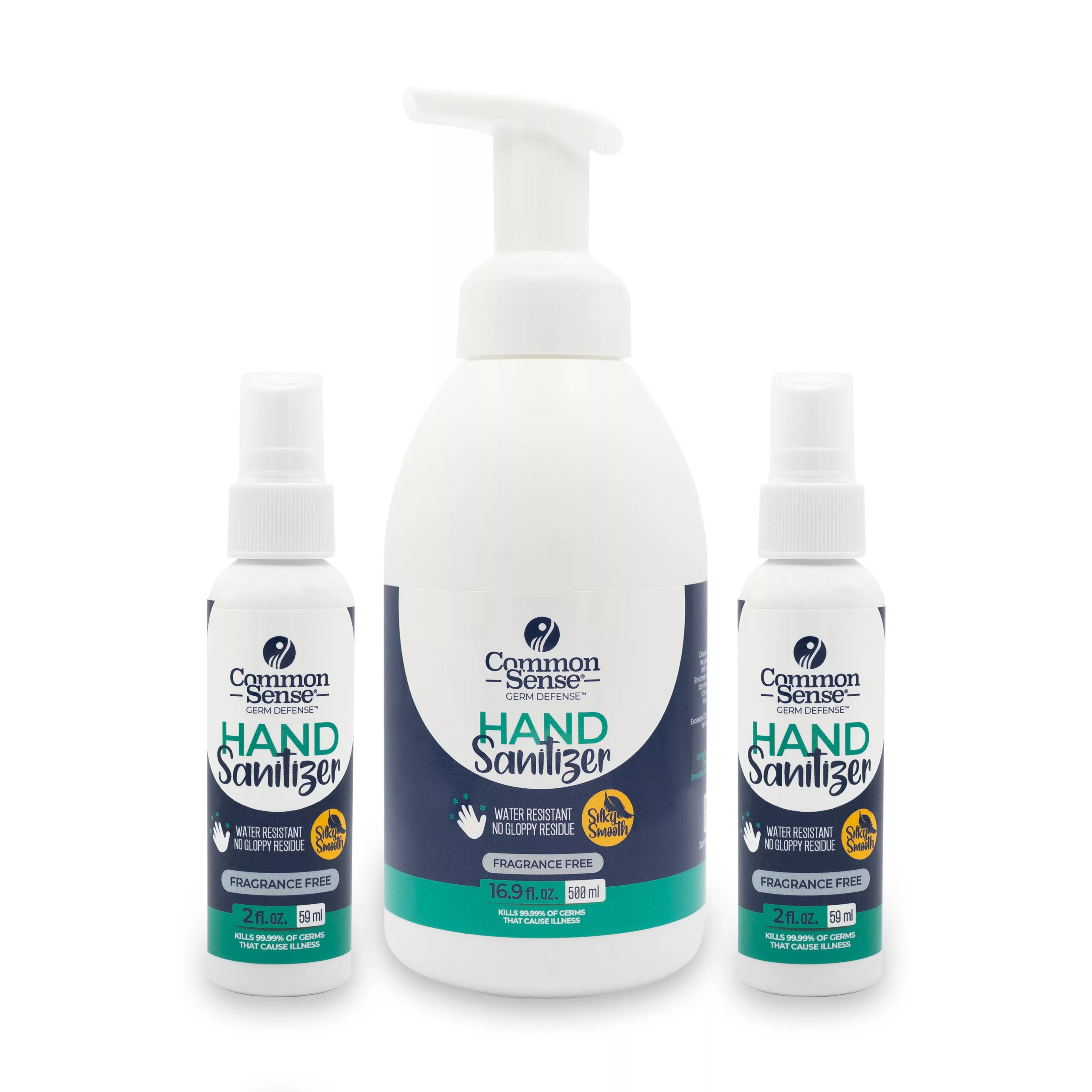 Hand Sanitizer Bundle 500ml Pump + Two 2oz Travel Size Spray Bottles