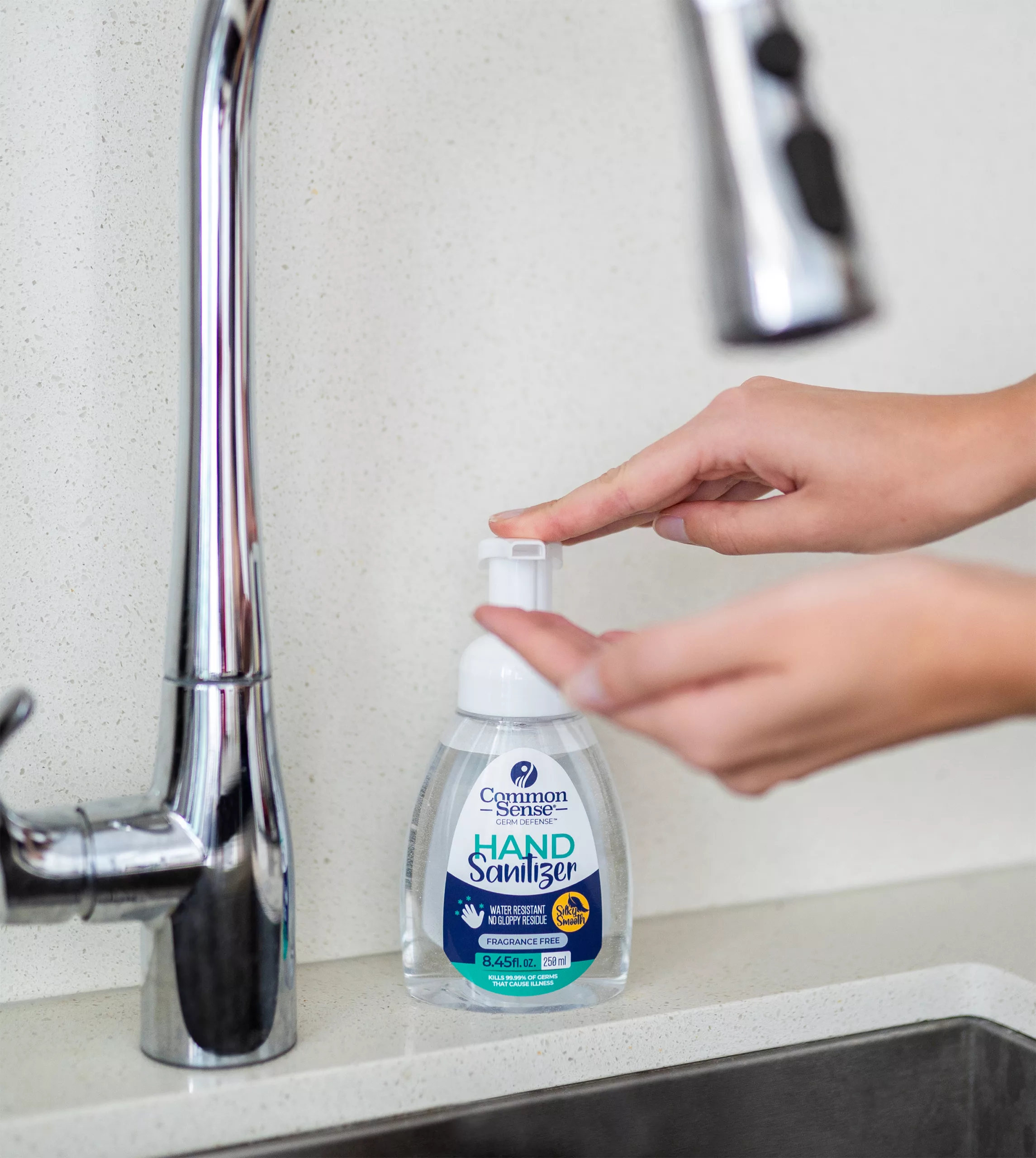 Foaming Hand Sanitizer Unscented 250ml Pump - Image 2