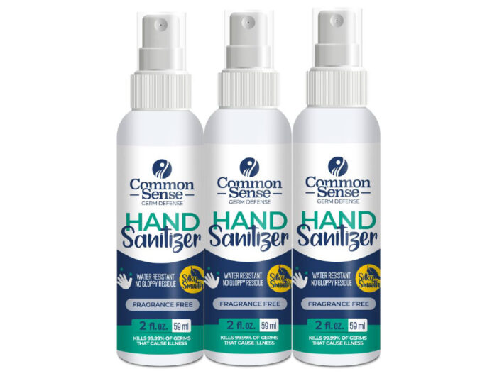 Travel Size Silky Smooth Hand Sanitizer 2oz Fine Mist Sprayer 3 Pack